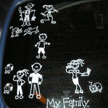 Autosticker met stickers van The Sticker Family