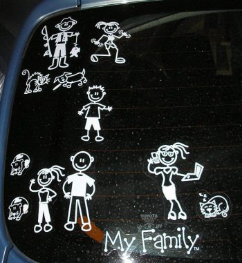 Autosticker met stickers van The Sticker Family