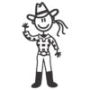 Autosticker moeder cowboyhoed